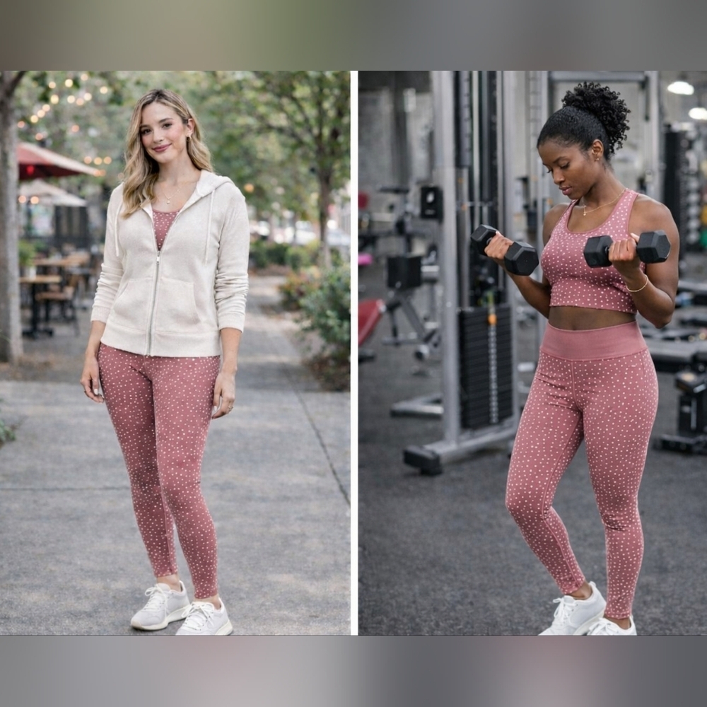 Dusty Pink Leggings and Top Set.